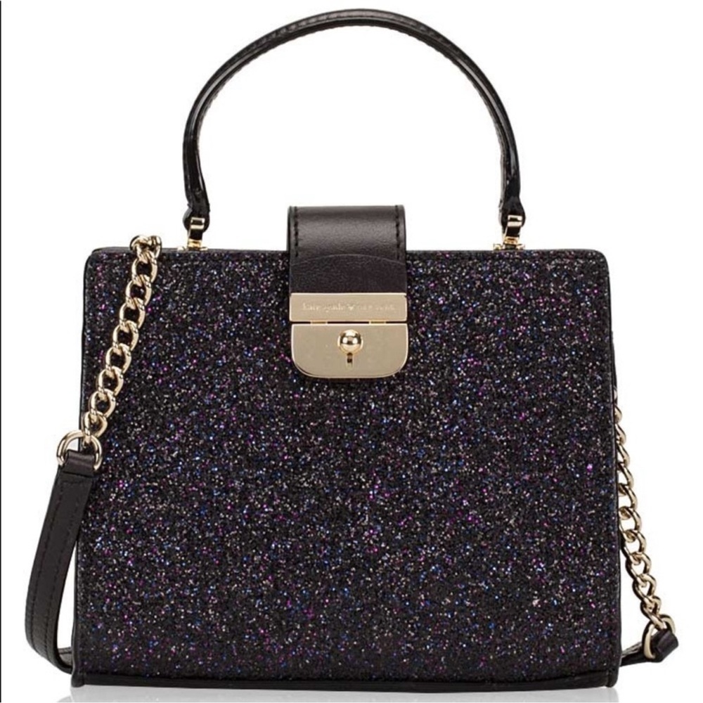 Kate Spade sunset lane Kirkin crossbody Black and purple glitter  Crossbody Bag